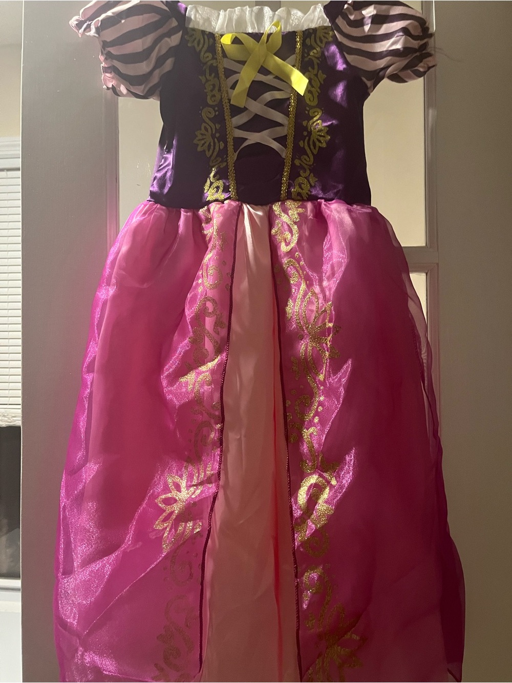 Girls Pink & Purple Princess Costume Dress with Gold Accents